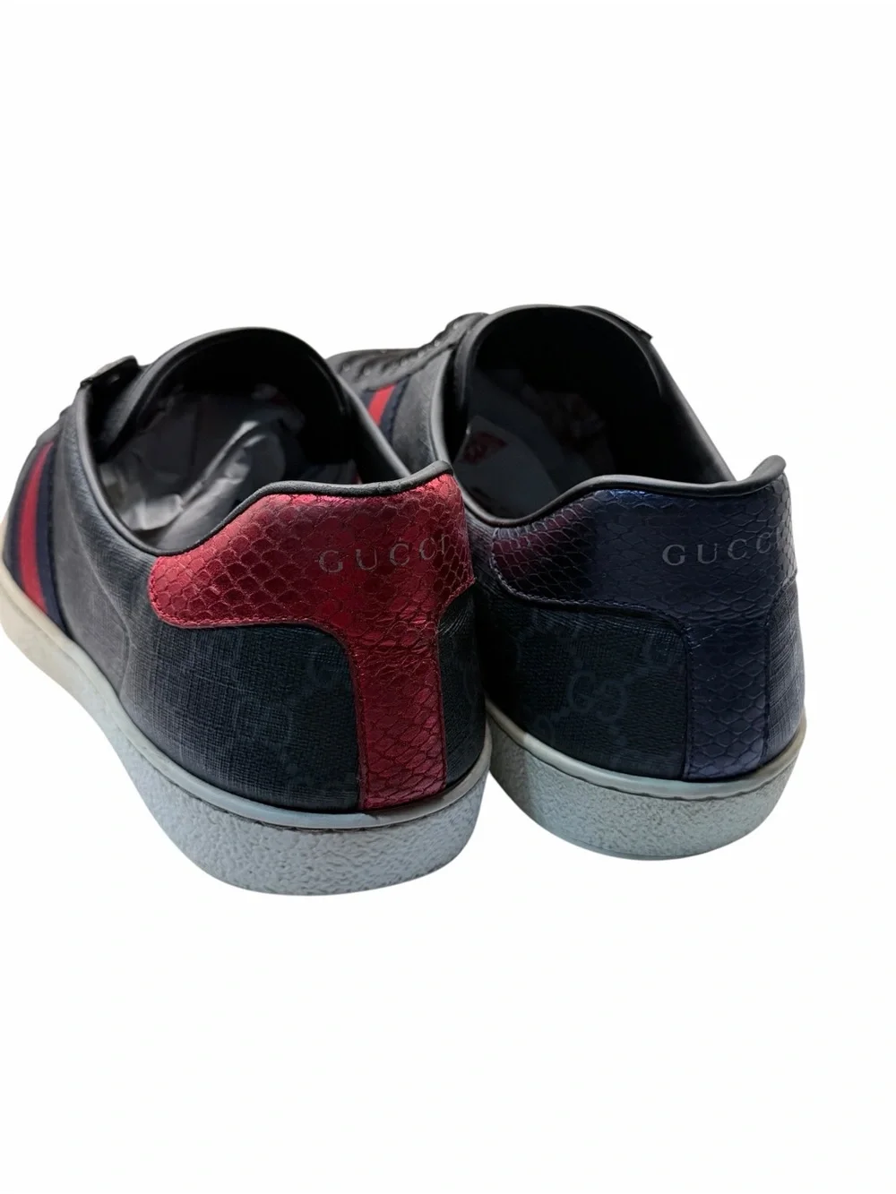 Gucci Ace GG Supreme Web Stripe Sneakers Men’s 12 Made in Italy 391945